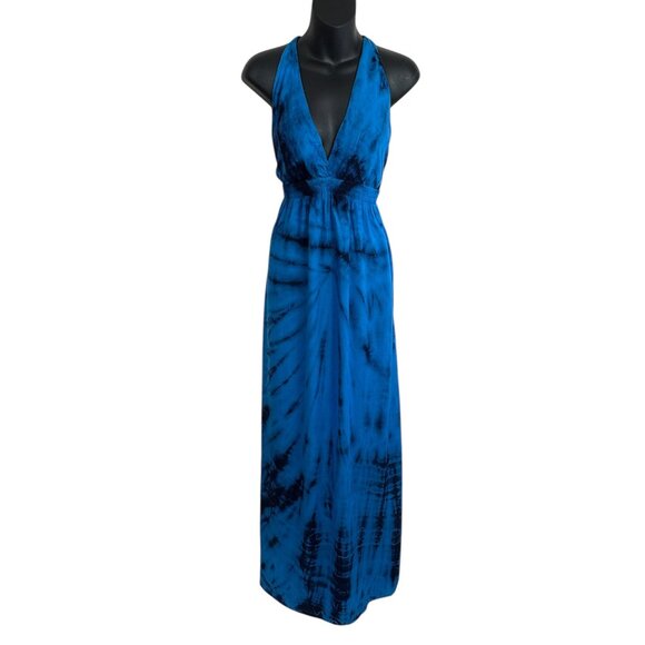 Young Fabulous Broke Brooks Blue Dream Wash Halter Maxi Dress - Picture 5 of 8